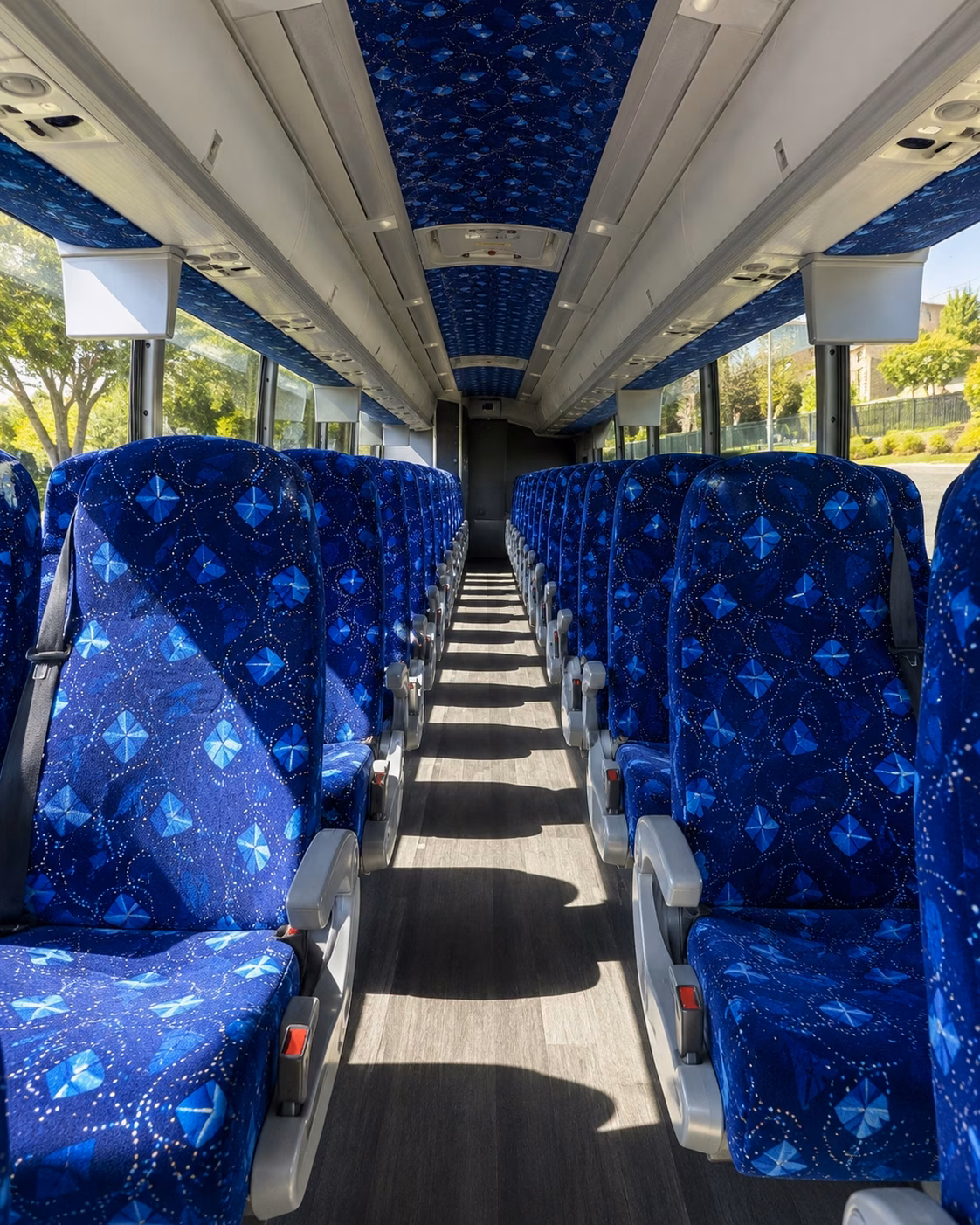 56 passenger charter bus inside