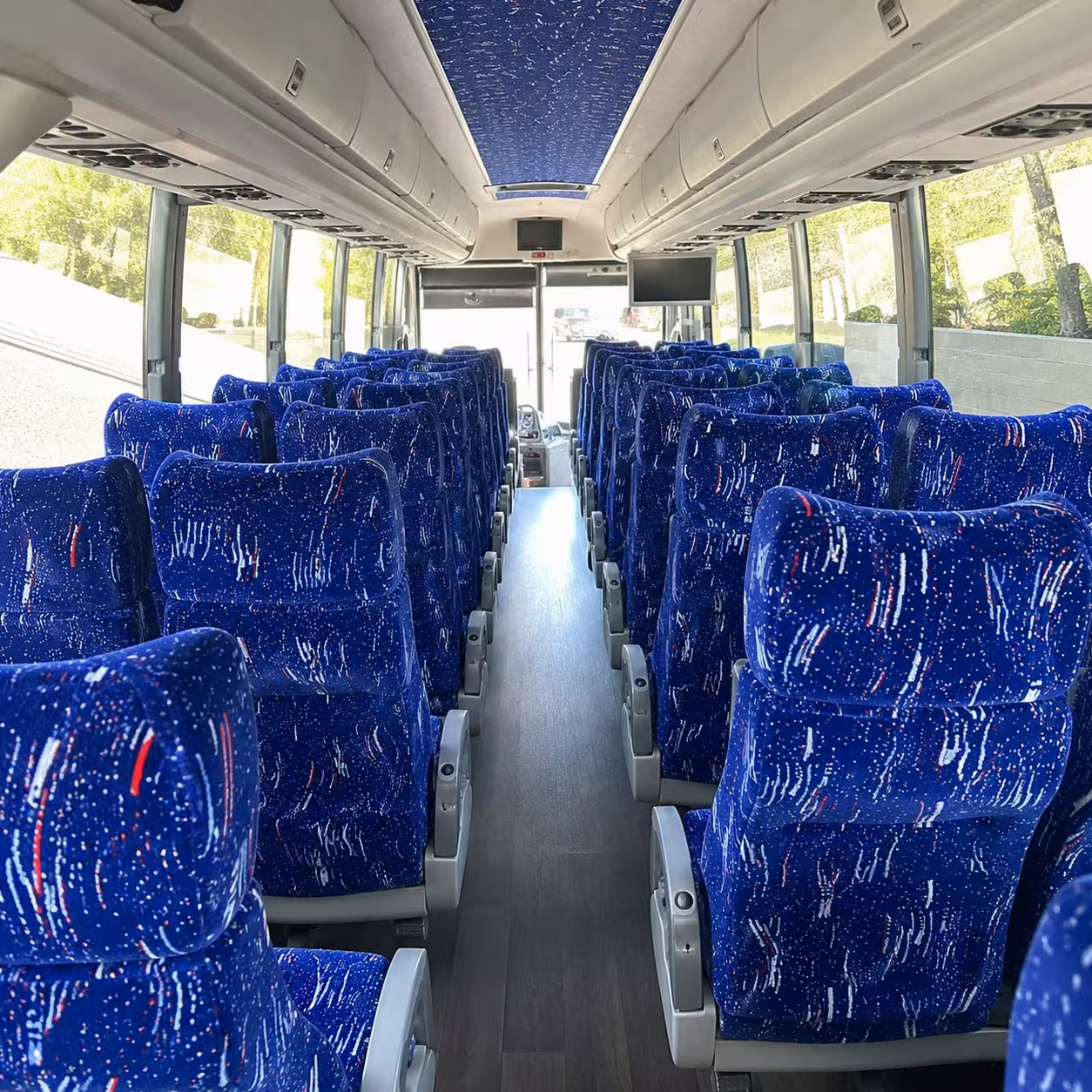 56 passenger charter bus interior